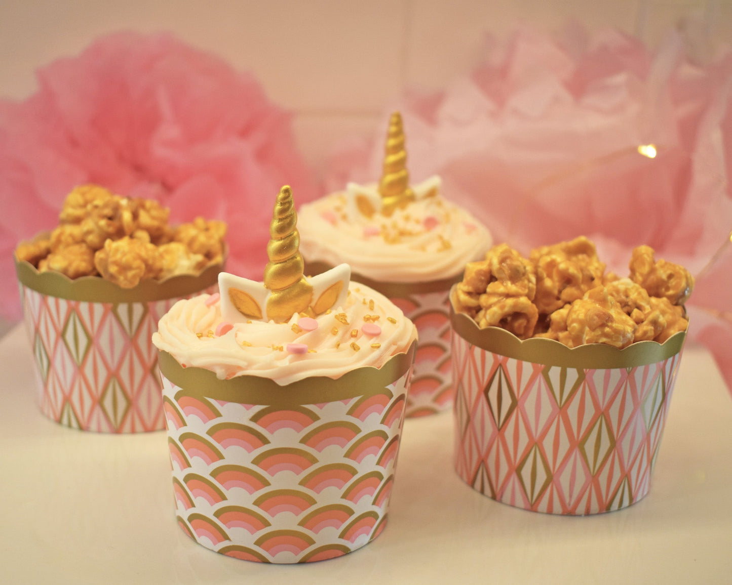 Large Paper Baking + Snack Cups Set - Pink & Gold