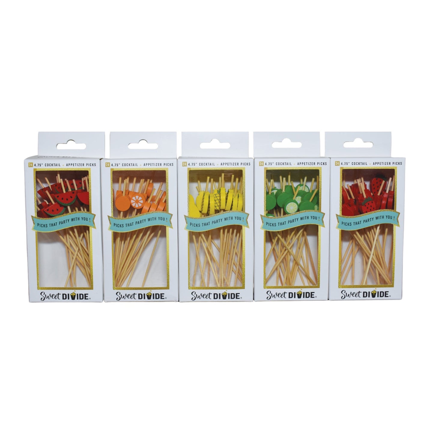 Box Set - 4.75" Cocktail & Appetizer Picks - Fruit (BULK)