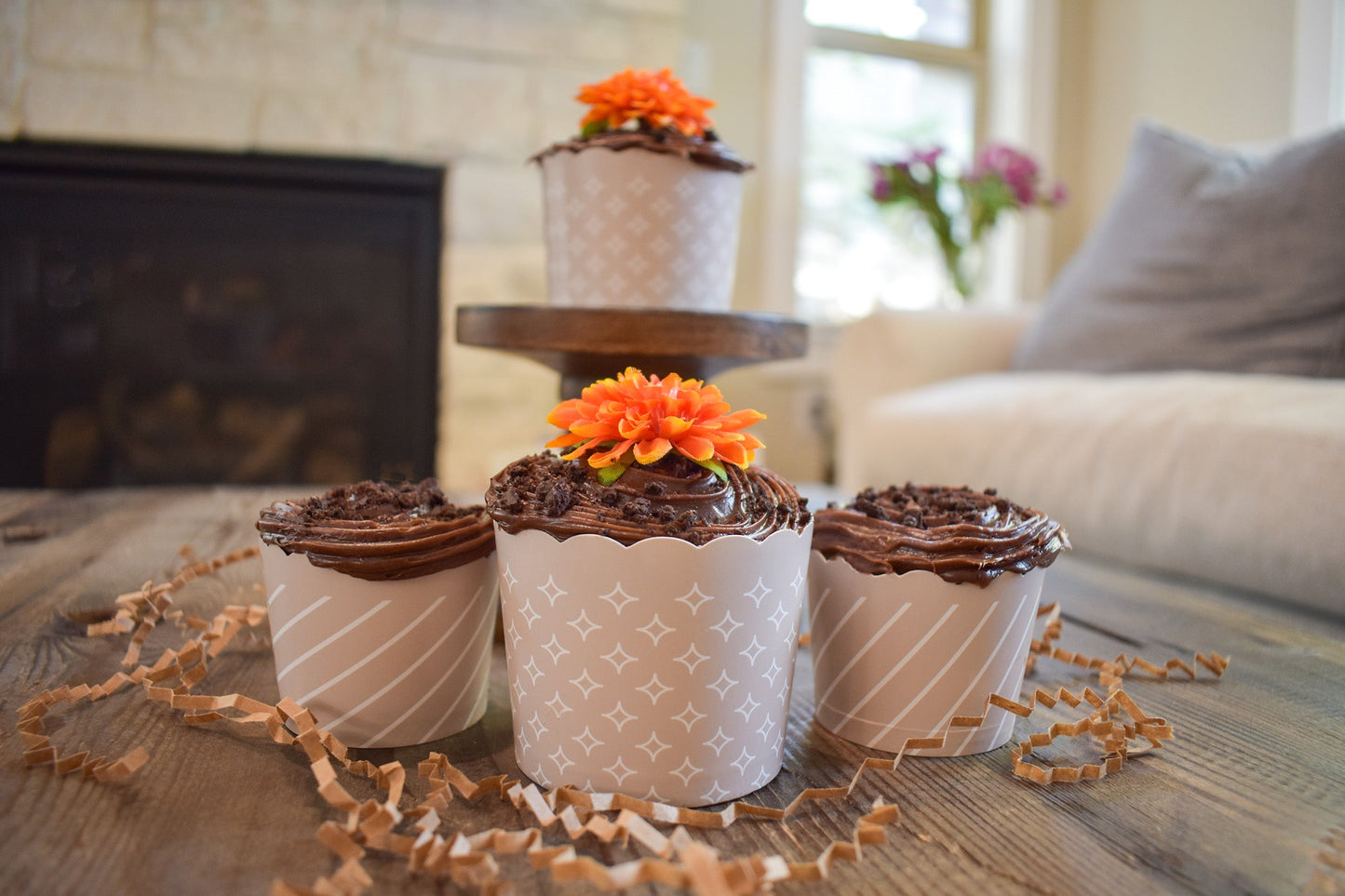 Small Paper Baking + Snack Cups - Tonal White
