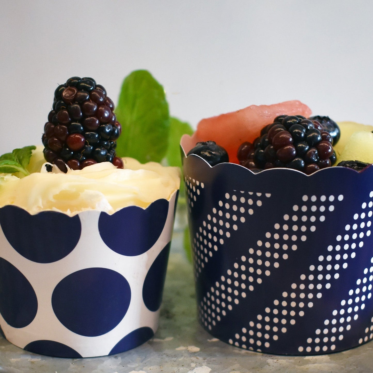Small Paper Baking + Snack Cups - Blue