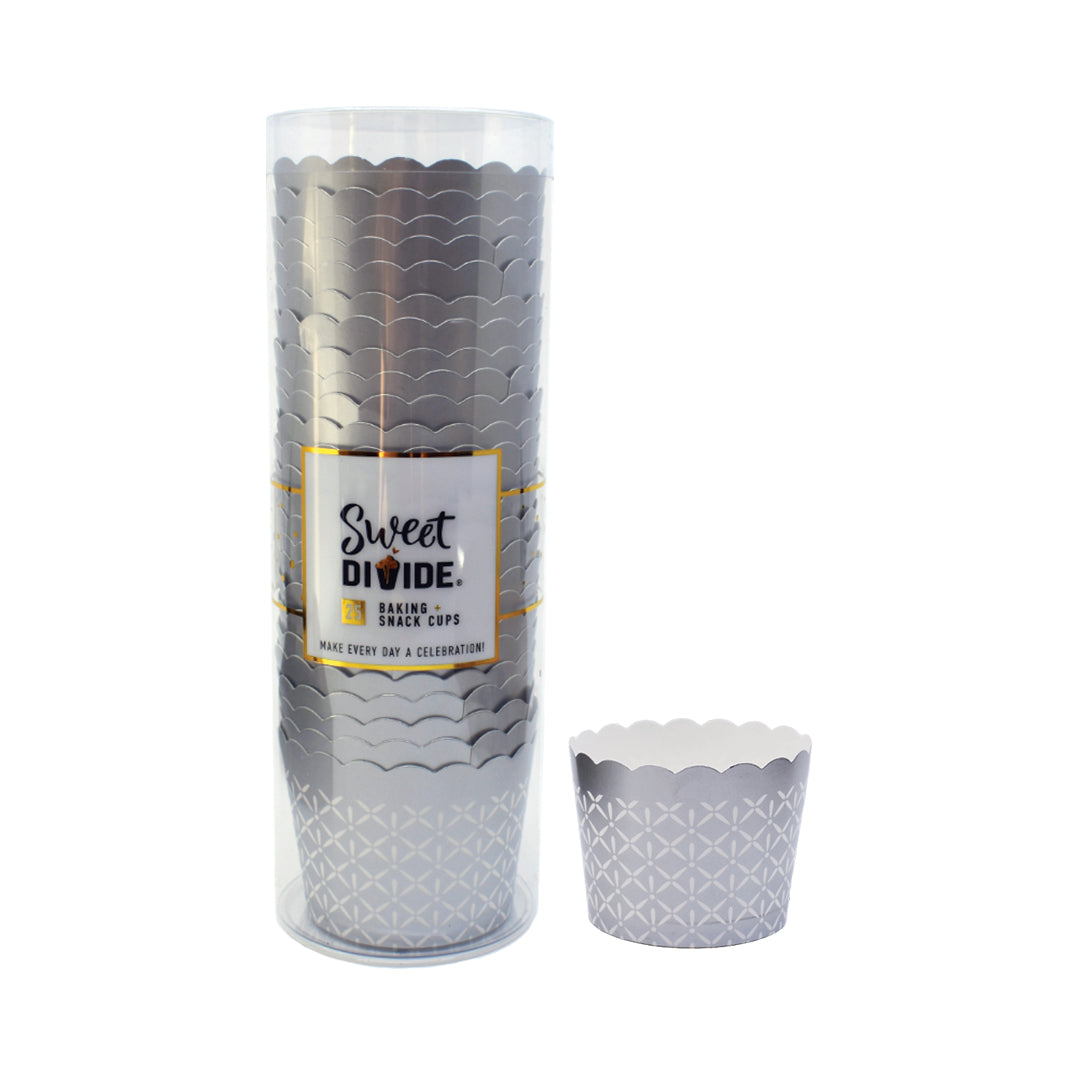 Small Paper Baking + Snack Cups - Silver
