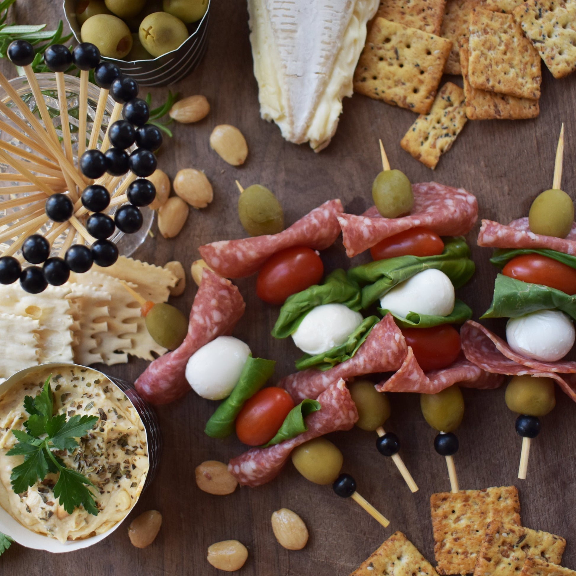 Elegant cocktail and appetizer picks used for champagne garnishes and charcuterie spreads. Perfect for entertaining and special occasions.