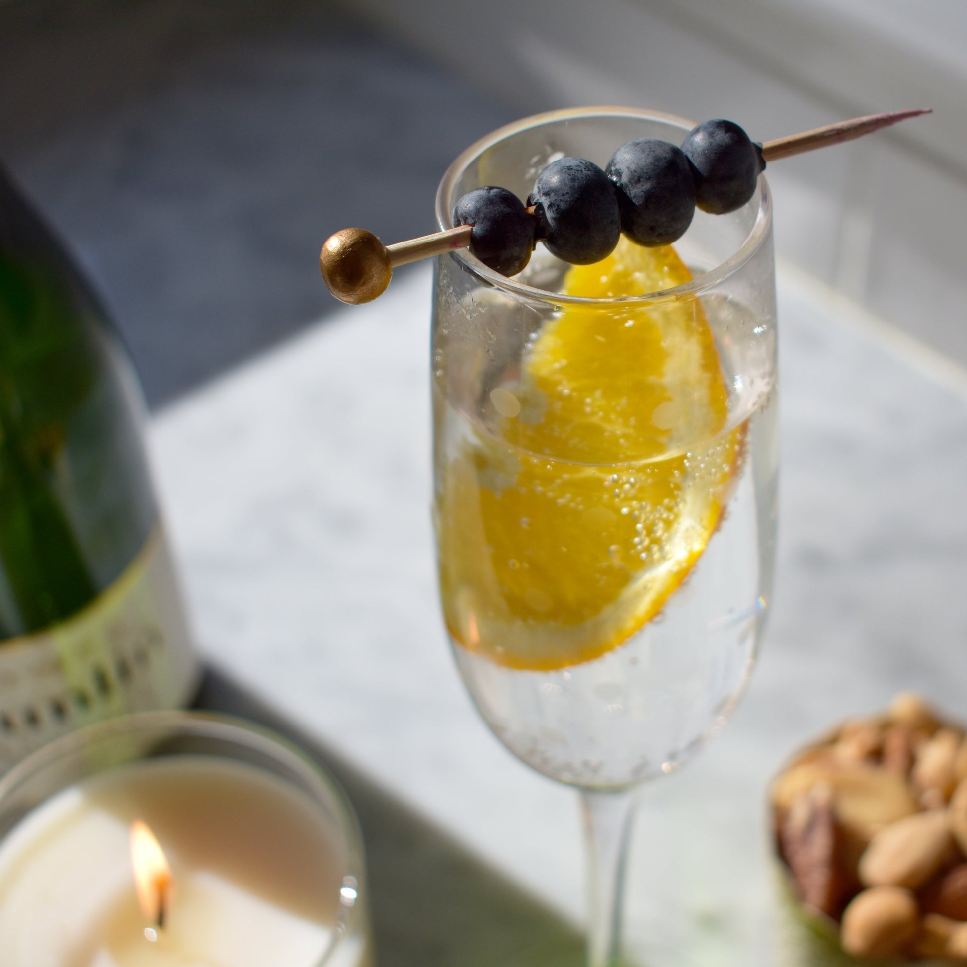 Elegant cocktail and appetizer picks used for champagne garnishes and charcuterie spreads. Perfect for entertaining and special occasions.