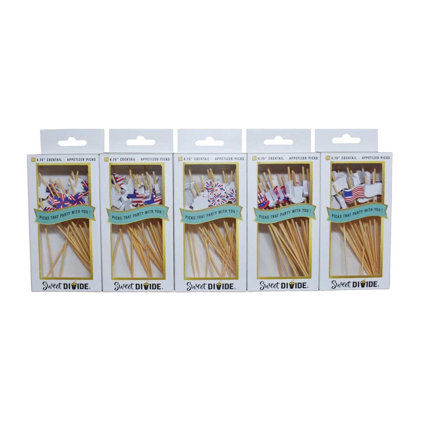 Box Set - 4.75" Cocktail & Appetizer Picks - USA (BULK)