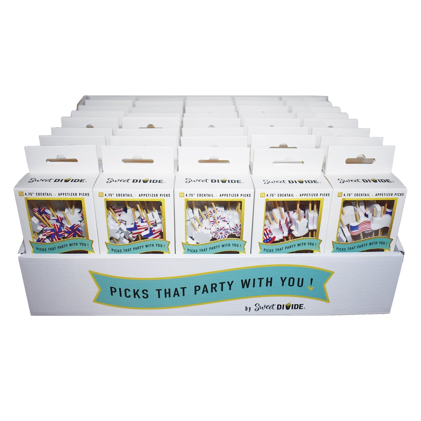 Box Set - 4.75" Cocktail & Appetizer Picks - USA (BULK)