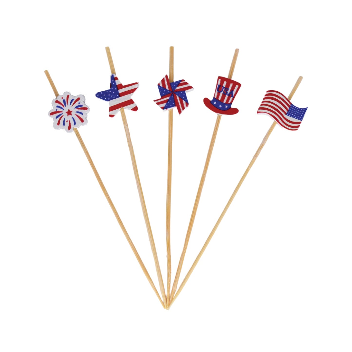 4.75-inch USA-themed Cocktail & Appetizer Picks – Bulk box set of 960 picks. Food-safe picks for cocktails, appetizers, and finger foods.