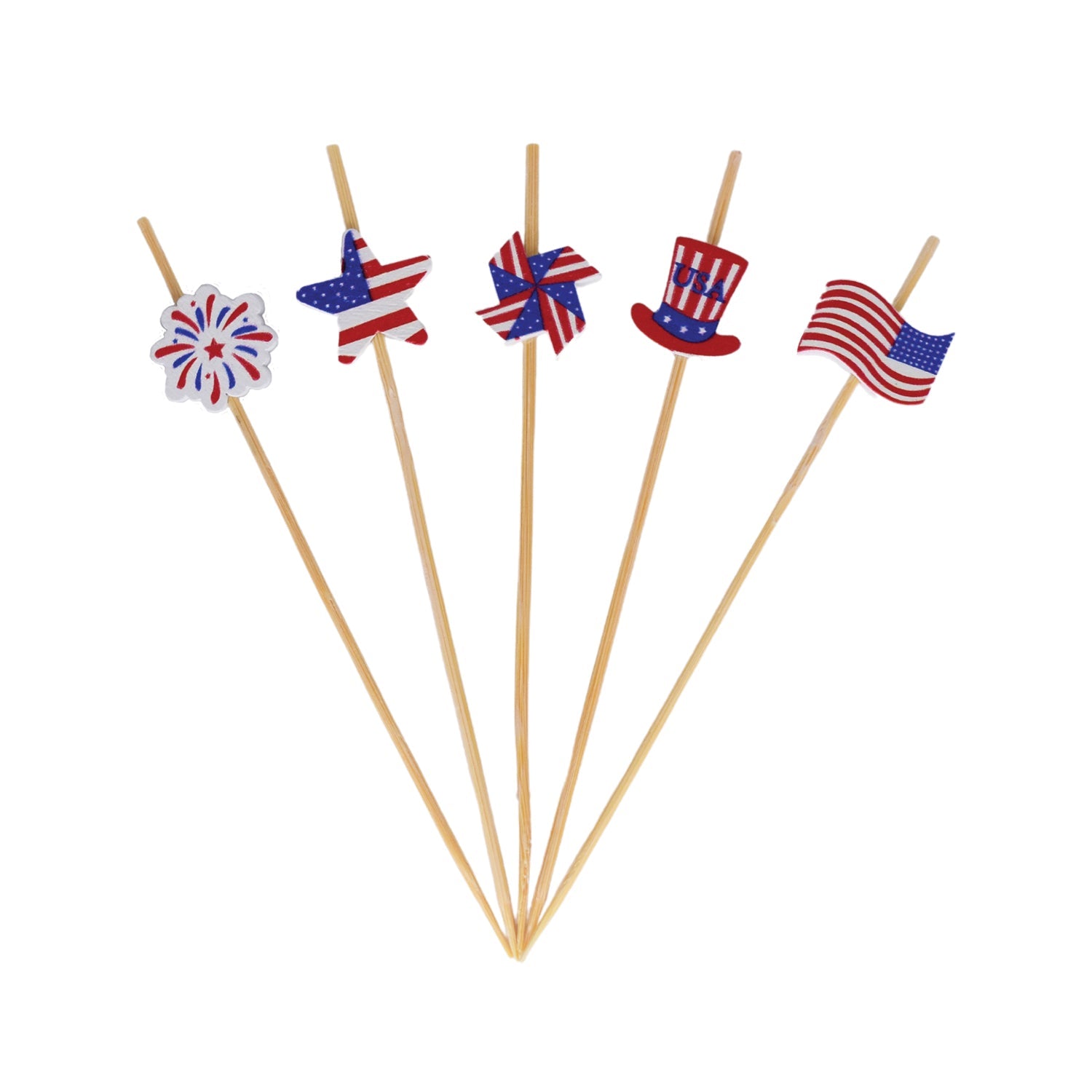 4.75-inch USA-themed Cocktail & Appetizer Picks – Bulk box set of 960 picks. Food-safe picks for cocktails, appetizers, and finger foods.