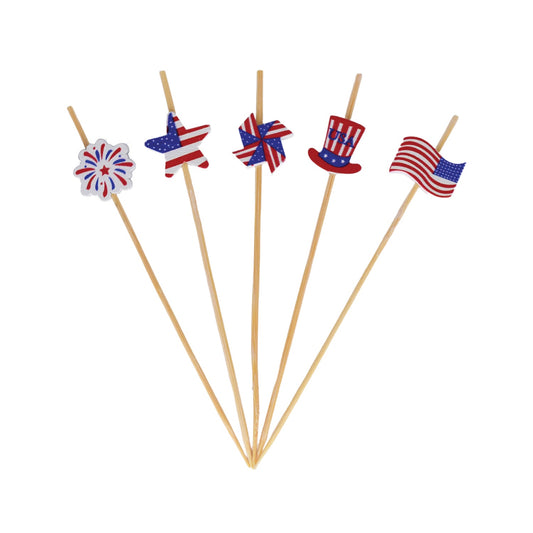 4.75-inch USA-themed Cocktail & Appetizer Picks – Bulk box set of 960 picks. Food-safe picks for cocktails, appetizers, and finger foods.