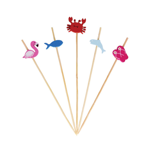 4.75-inch Beach Party Cocktail & Appetizer Picks – Bulk box set of 960 picks. Food-safe picks for cocktails, appetizers, and finger foods.