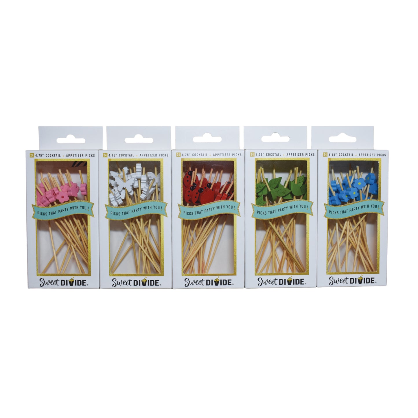 Box Set - 4.75” Cocktail & Appetizer Picks - Garden (BULK)