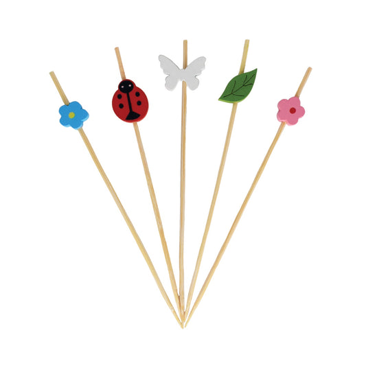 4.75-inch Garden Party Cocktail & Appetizer Picks – Bulk box set of 960 picks. Food-safe picks for cocktails, appetizers, and finger foods.